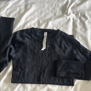 Lululemon Black Textured Long Sleeve Top